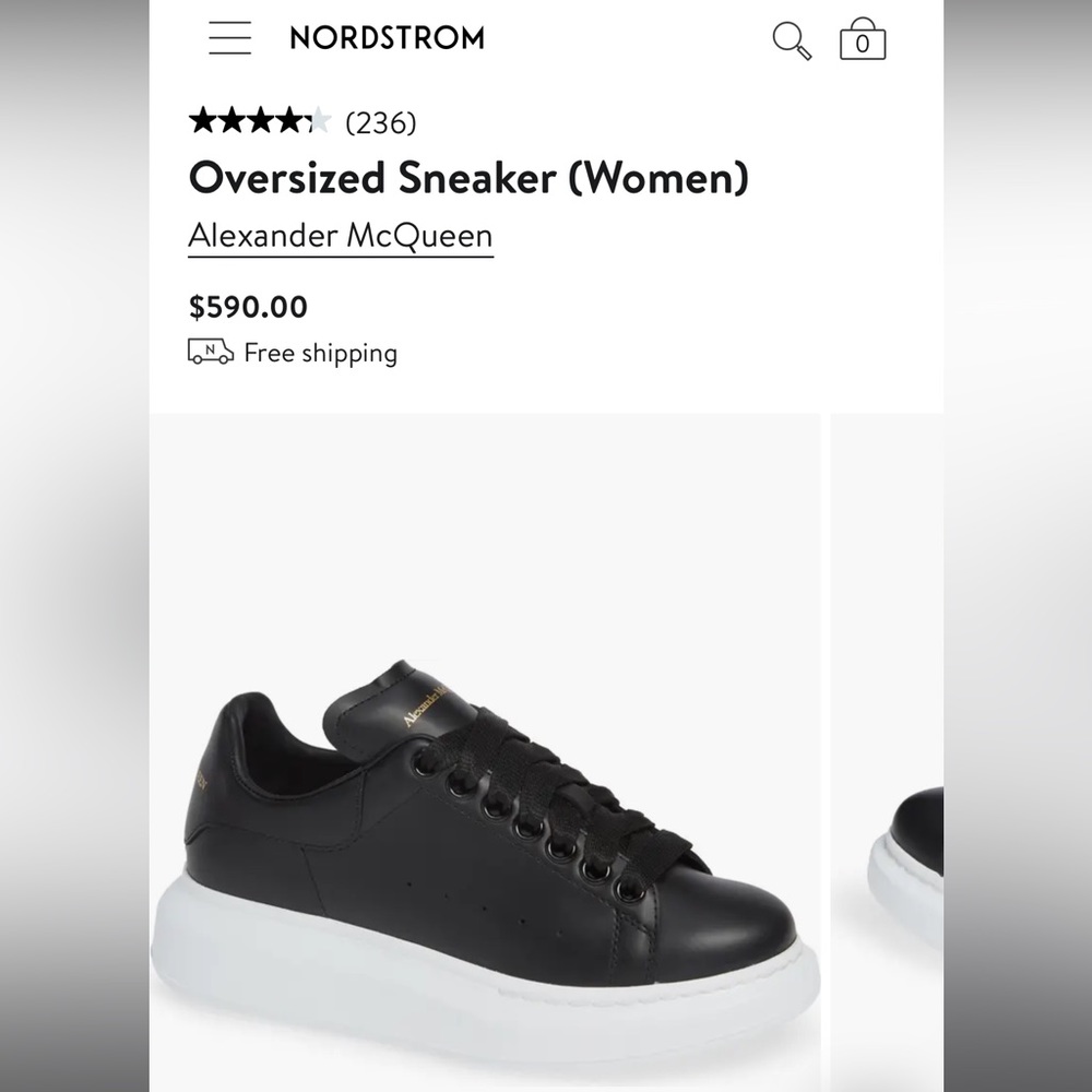 Black Alexander McQueen (unisex) 7 in men, 9 in women.